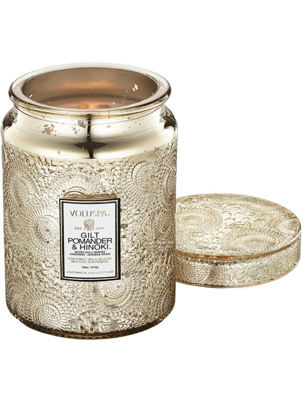 Large Hinoki Candle Jar, 18 oz, 100 Hour Burn Time, Coconut Wax, Handcrafted